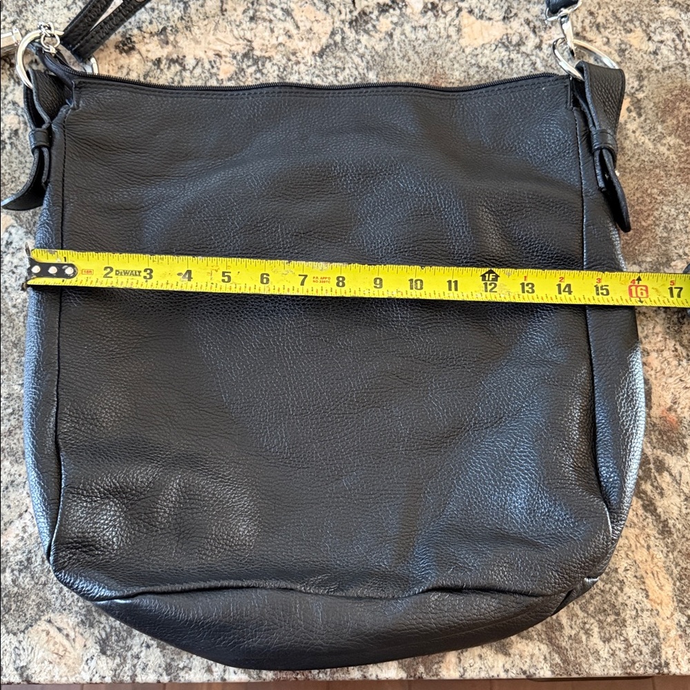 Vera Pelle Black Leather Shoulder Bag - Picture 3 of 5